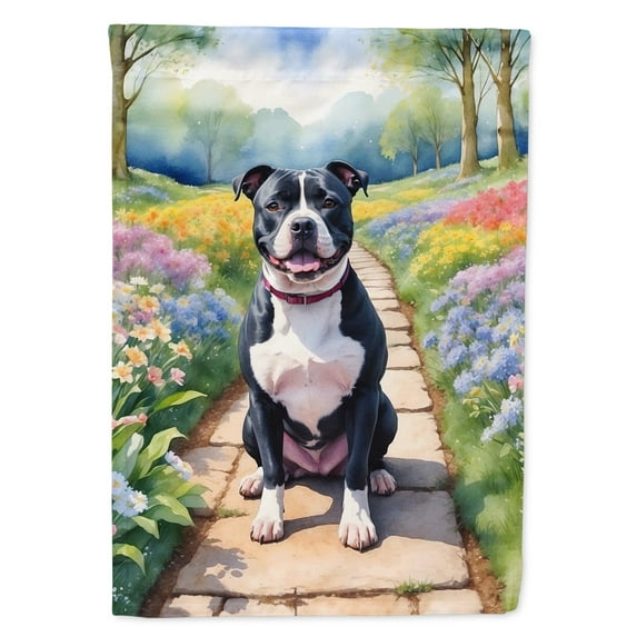 Staffordshire Bull Terrier Spring Path House Flag