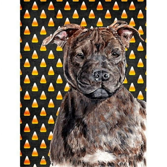 Staffordshire Bull Terrier Staffie Candy Corn Halloween Flag Garden Size