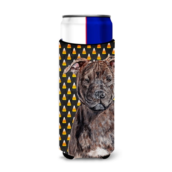 Staffordshire Bull Terrier Staffie Candy Corn Halloween Ultra Hugger for slim cans
