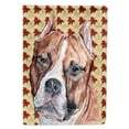thumbnail image 1 of Staffordshire Bull Terrier Staffie Fall Leaves House Flag, 1 of 4