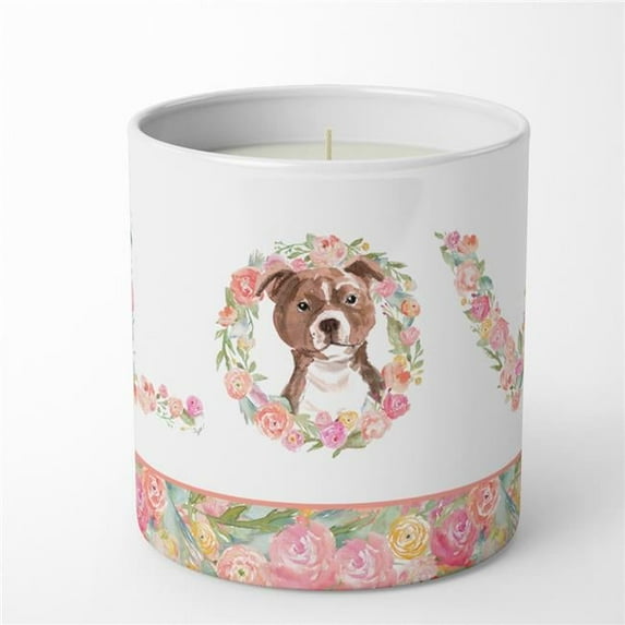 Staffordshire Bull Terrier Style 2 Love 10 oz Decorative Soy Candle