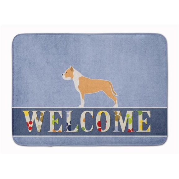 Staffordshire Bull Terrier Welcome Machine Washable Memory Foam Mat