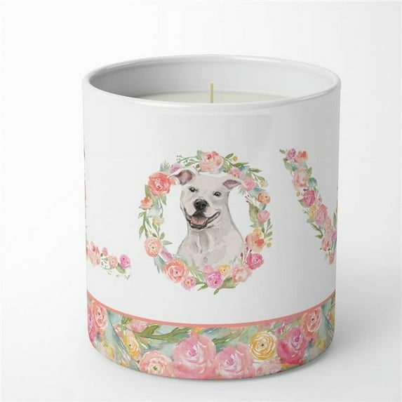Staffordshire Bull Terrier White Love 10 oz Decorative Soy Candle