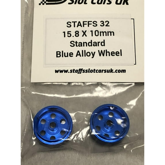 Staffs Aluminium Bullet Hole Wheels in Blue 15.8x10mm STAFFS32