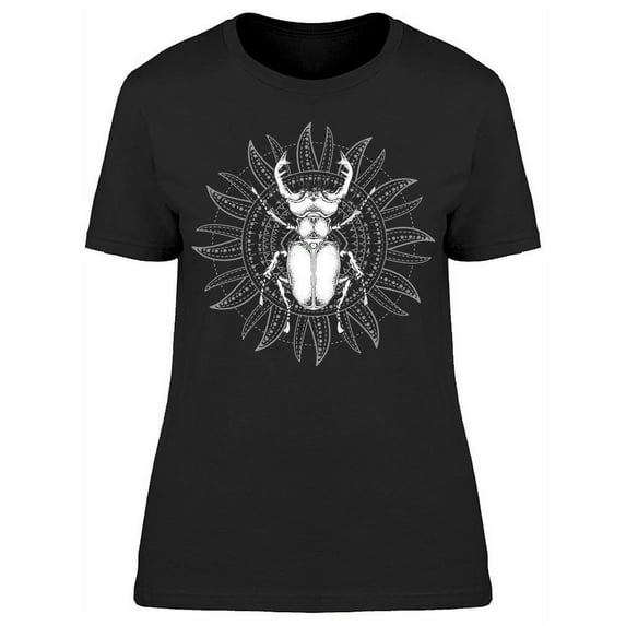 Stag Beetle Sketch Mandala T-Shirt Women -Image by Shutterstock, Female 3X-Large