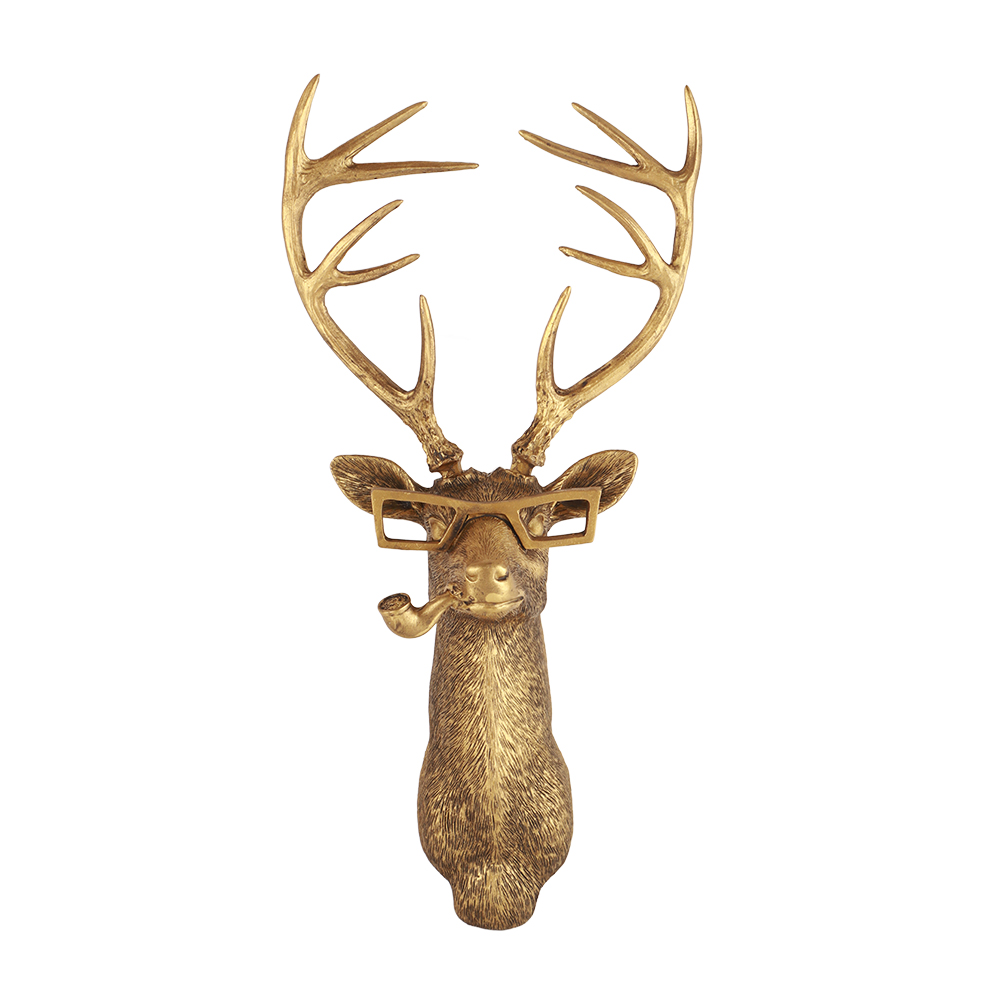 Stag Deer Head Wall Sculpture Artificial Deer Head Antlers Wall Decor
