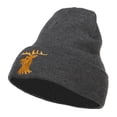 thumbnail image 1 of Stag Emblem Embroidered Long Beanie - Dk Grey OSFM, 1 of 5