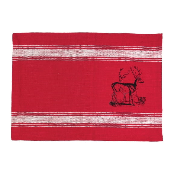 Stag Feed Sack Rustic Lodge Cotton Placemats Set of 6, 13" x 19"