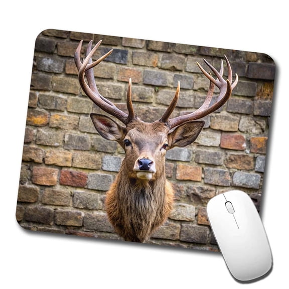 Stag's Head Mounted To Wall Mouse Pad Low Profile Gaming Mat