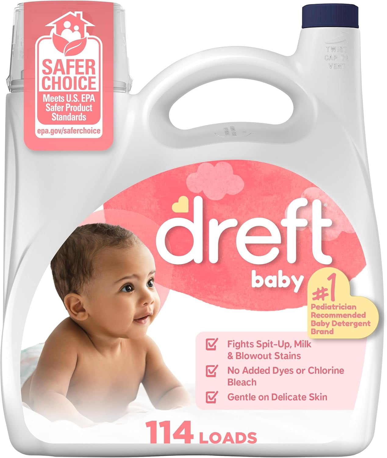 Stage 1 Newborn Baby Laundry Detergent Liquid, HE Compatible, 114 Loads, Laundry Soap for Sensitive Skin, Baby Laundry Detergent, Newborn Essentials