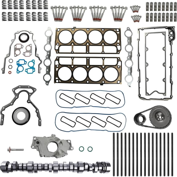 Stage 2 Cam Gaskets Lifters Pushrods Oil Pump Kit For LS1 4.8 5.3 5.7 6.0 6.2 LS