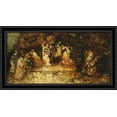 thumbnail image 1 of Stage 40x22 Large Black Ornate Wood Framed Canvas Art by Adolphe Thomas Monticelli, 1 of 2