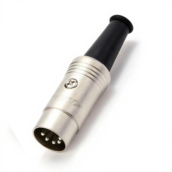 Stage Instrument Connector 5 Pin DIN Male Plug, Metal Shell Adapter for Electronic Piano, Synthesizer, and Music Gear Pa