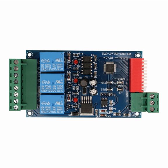 Stage Lighting DMX512 3-Channel Relay Kit for DIY Dimmer, 5A, 120x55x20mm, DIP10 Mode No Input When Active