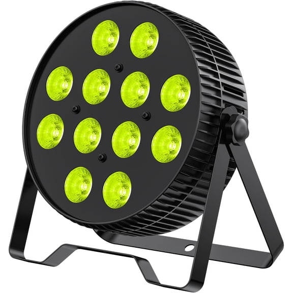 Stage Lights,12X18W DJ Par Light,+Lime++UV 6-in-1 Wash/Strobe Effect Stage Lighting, DMX512/Sound Activated Uplighting Light for DJ,Parties,Concerts,Bars,1
