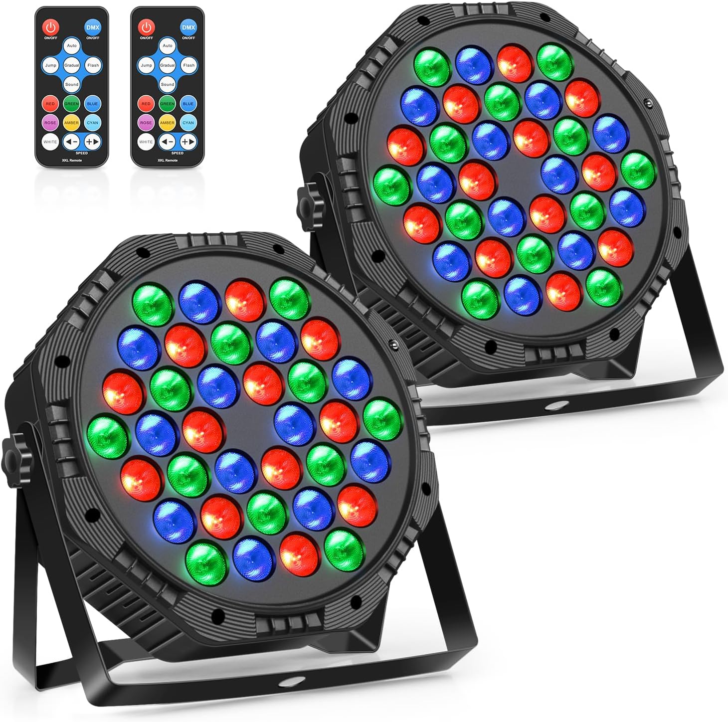 Stage Lights 2 36 Par Light Corded DJ Party Uplights with Sound ...