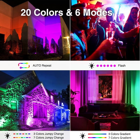 Stage Lights 2 Pack 48W LED Wall Washer Light,IP66 Waterproof Outdoor RGB Light Bar with Timing,Wash Lights with DIY Colors 44-Key Remote for Garden Wedding Party