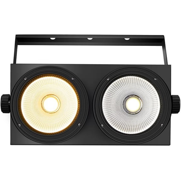 Stage Lights, 200W COB Blinder Lighting System with DMX512 & Sound Control, 2-in-1 Cool/Warm White LED Par Can for Wedding, Church, Concert, DJ Lighting (1PC)