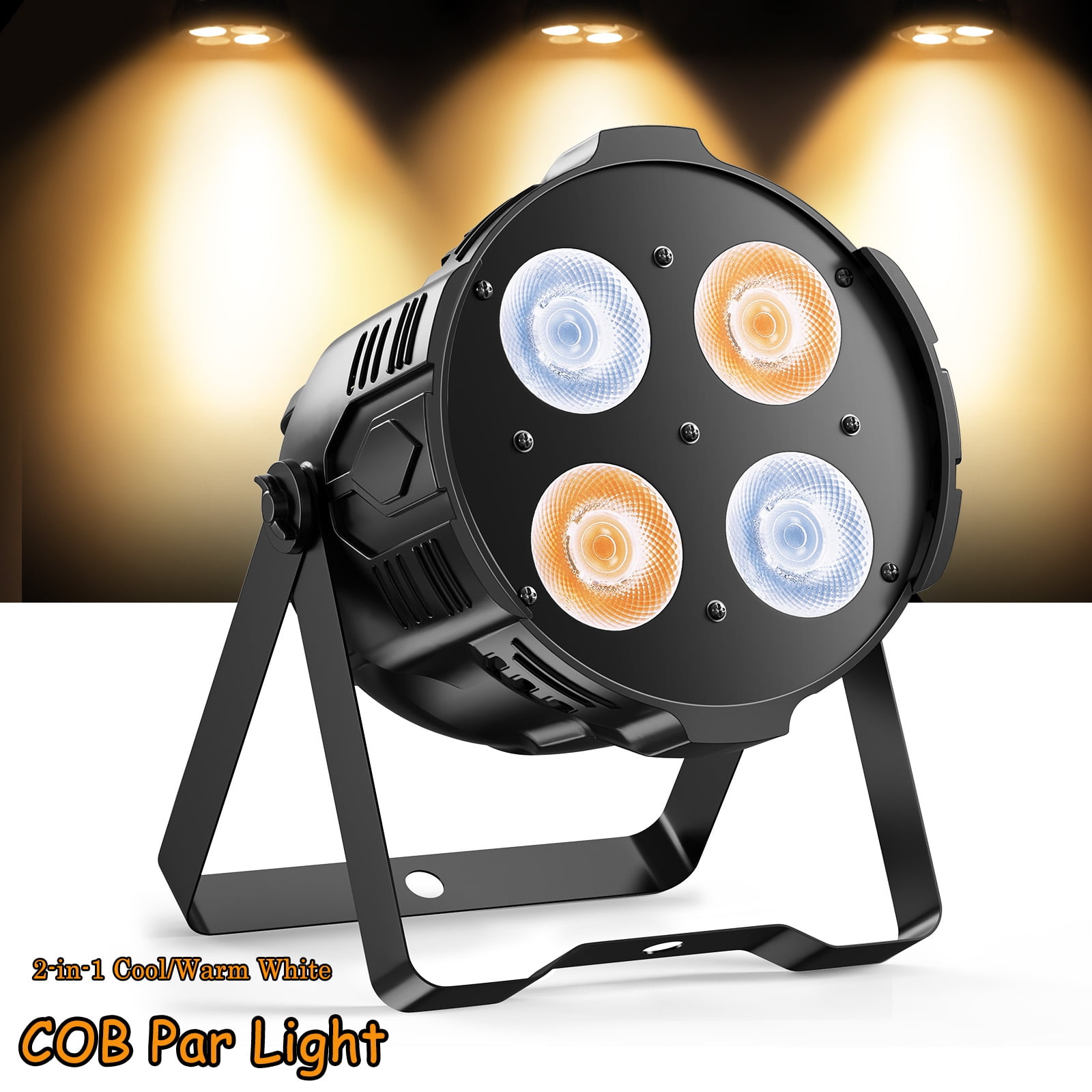 Stage Lights, 200W COB Par Light Positive Cool Warm White Flat