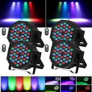 4Pack Stage Lights 36 LED Par Lights with Wireless Remote Sound Activated DMX Control for DJ Party Effect Lighting