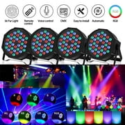 Stage Lights 4Packs 36LED RGB LED Par Lights, 7 Channel DJ Party Lights with Remote Control & DMX Controller Sound Activated Uplights for Events Birthday Bar Dance Decoration