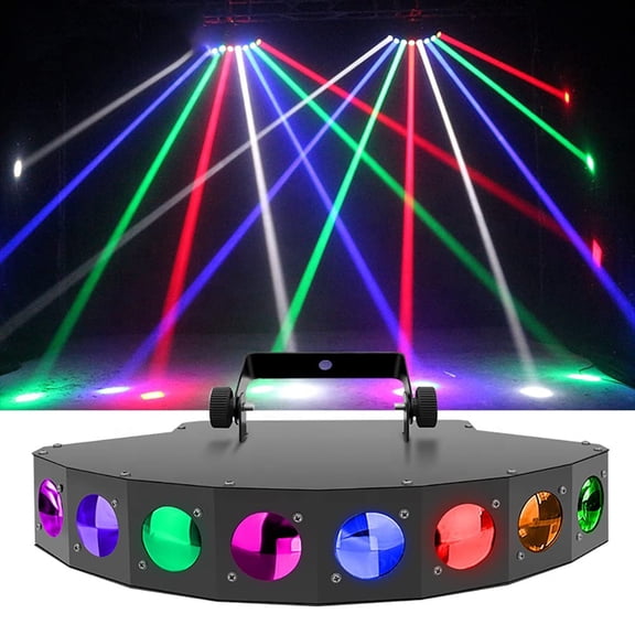 Stage Lights Disco Light, 8 Beam Effect Lights, Party Light By DMX Control, Sound Activated Strobe Light, RGB, LED Lights For Dancing Home Birthday Bar Party