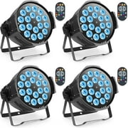 Stage Lights LED Par Light 180W RGBW 4-in-1 4/8 Channel DMX Control for Party Wedding Church 2 Pack