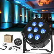 Stage Lights, LED Par Lights RGBW DJ Stage Lighting 7x6W Uplights for Events by Sound Activated and DMX Control for Wedding Church Live Show Disco Halloween Christmas Parties