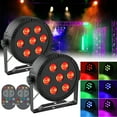 thumbnail image 1 of 2-Pack RGBW LED Stage Lights, 7x6W Par Lights, DMX/Sound Control for Wedding, Party, DJ, Church Events, 1 of 6