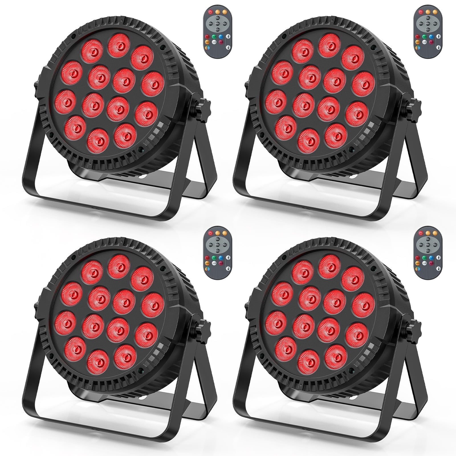 Stage Lights RGBW LED Par Lights, Uplights DJ Lighting for Christmas Events Music Show Disco Wedding, DMX Control Sound Activated Party Lights,4 Pack