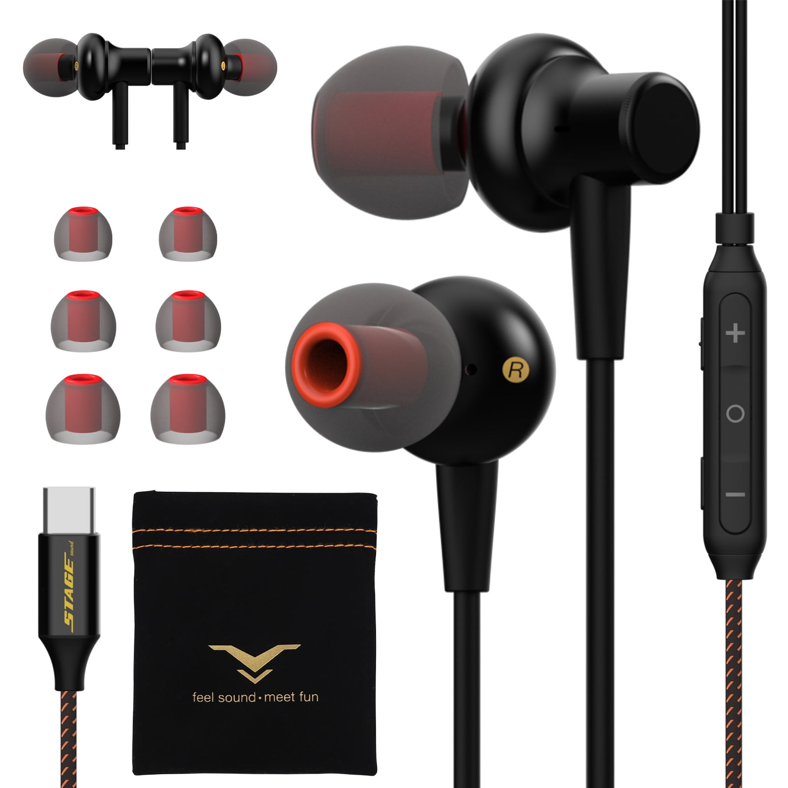 Stage Magic USB C Headphones with Super Bass 7.1 Surround for Samsung iPad OnePlus Walmart