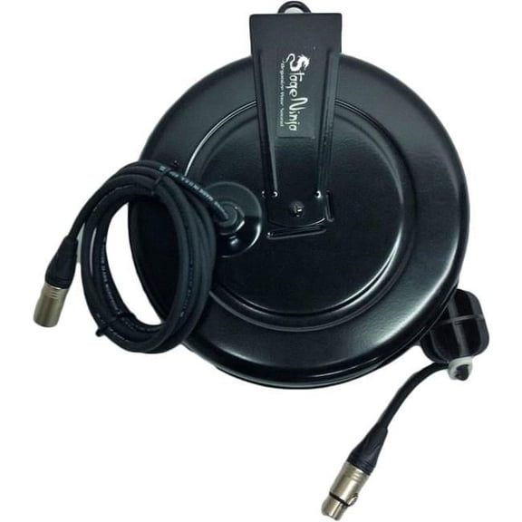 Stage Ninja 42 ft. Retractable Female XLR Cable Reel - Black