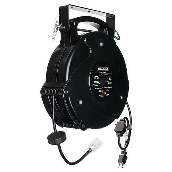 Stage Ninja STX-45-1 45 ft. 12 by 3 Retractable Power Cable Reel - Black