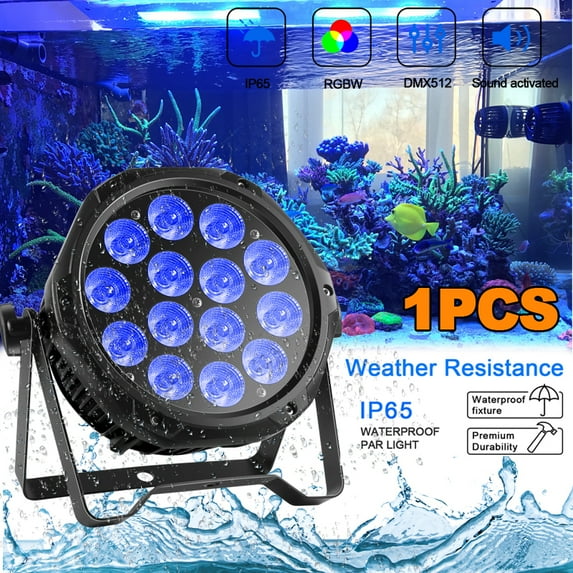 Stage Par Light IP65 Waterproof RGBW Outdoor 14 LED DJ Lighting DMX Control Upligting Party Wash Light Strobe Effect DJ Light for Night Club Disco Club Wedding Bar
