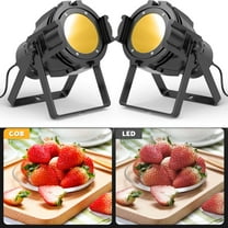 2-Pack LED Stage Par Lights, 80W COB Wash Lights (White/Warm White) for Wedding, DJ, Club, Party Lighting