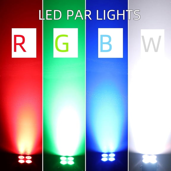 Stage Par Lights, Super Bright RGBW LED Par Can Light with Remote & DMX Control, Stage Light Sound Activated DJ Uplighting for Event Festival Party Indoor Church Stage Lighting