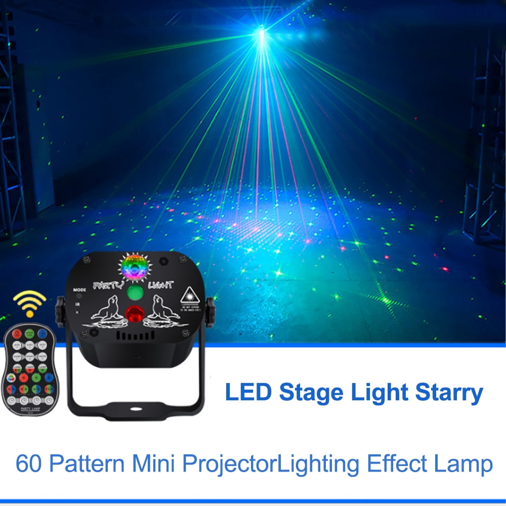 Stage Party Lights, RGB Flash Projector with Remote Control for Christmas Bar Birthday Wedding Decorations