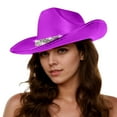thumbnail image 1 of Celivon Cowboy Hat Stage Performance Props Rave Party Casual Style Glossy Cowboy Hat, 1 of 4