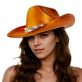 thumbnail image 1 of Celivon Cowboy Hat Stage Performance Props Rave Party Casual Style Glossy Cowboy Hat, 1 of 4