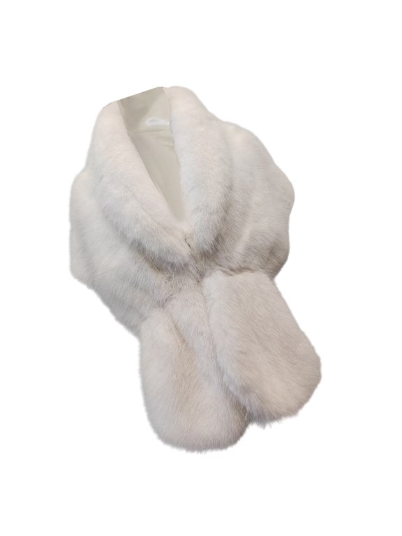 Stage Performances Shawls with Plush Widened Thick Imitation Furs Female Shawl for Bride And Winter Fashion Accessory