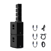Stage Pro 12 Powered PA Speaker System, Dual 12-Inch Subs + 4 Line Array Speakers, 8000W Peak, Bluetooth TWS, 3 DSP Preset