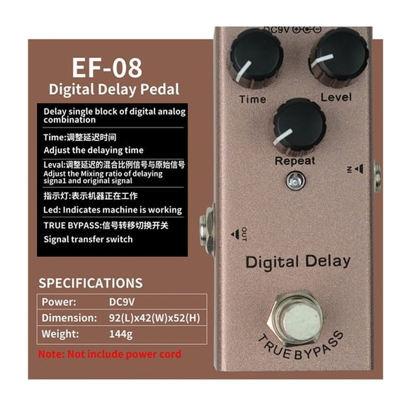 Stage-Ready 9V Guitar Processor 10 Effects in Compact Design, Ideal for Live Concerts & Studio Recordings