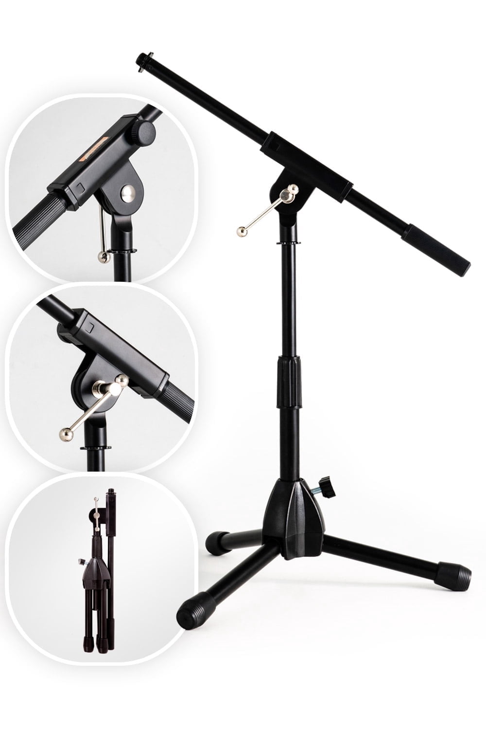 Stage Rocker Powered by Hamilton SR610121B Lo-Profile Mic Boom Stand - Black