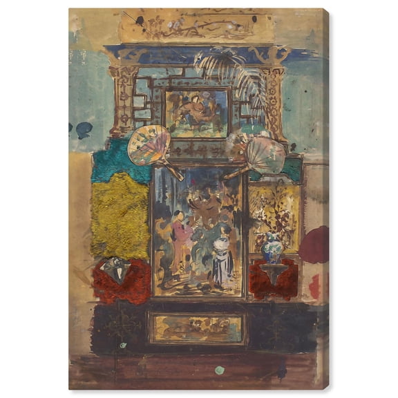 Stage Set Painted Panels, Fabrics, and Fans Canvas Retro Poster Art by Art Remedy, Gallery Wrapped, 10" x 15"