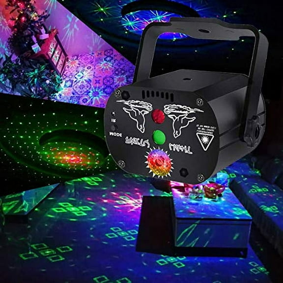 Stage and led Lights KisMee DJ Disco Projector Party Lights Sound Activated Time Function with Remote Control for Xmas Club Bar Halloween Decorations Gift Birthday Wedding (USB No Battery)
