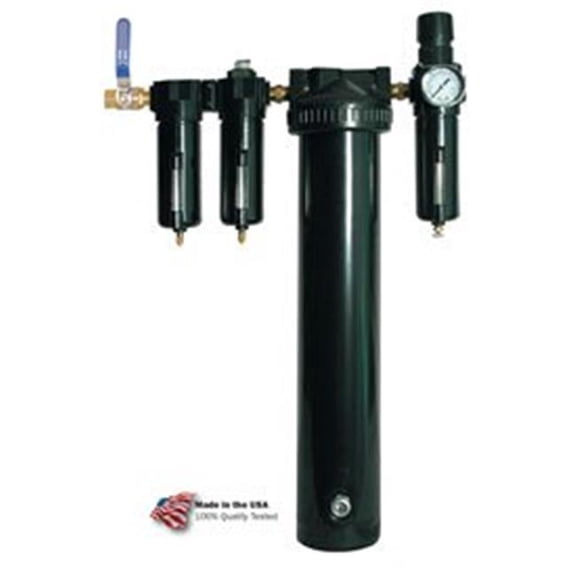 StageAir 1 gal Desiccant Dryer, Zinc & Aluminum Bowl, 0.5 in. NPT, 250 PSI - Black