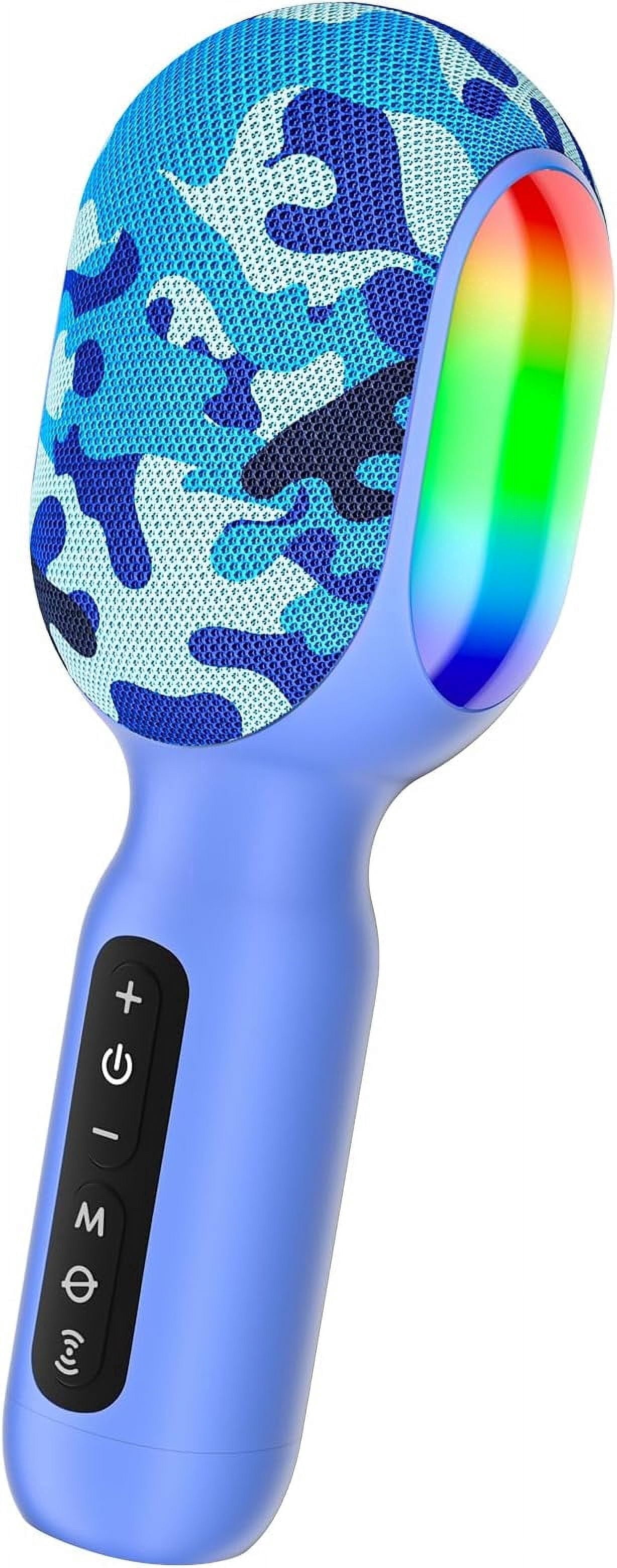 StageSound Karaoke Microphone, Wireless Bluetooth Microphone with Dynamic LED Lights, 5-in-1 Portable Handheld Mic Speaker Machine for Singing Home Party Toys Birthday Gift for Kids Adults Boys Girls
