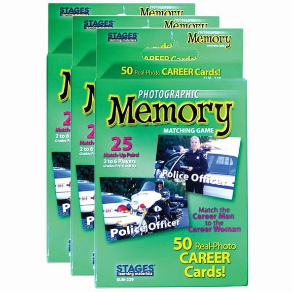 Stages Learning Materials Careers Photographic Memory Matching Game, Set of 3 Packs