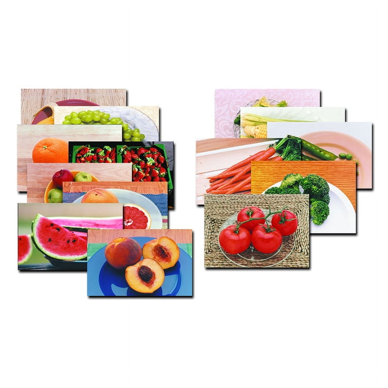 Colorful Fruits and Vegetables Nursery Poster Set, 14 Pieces