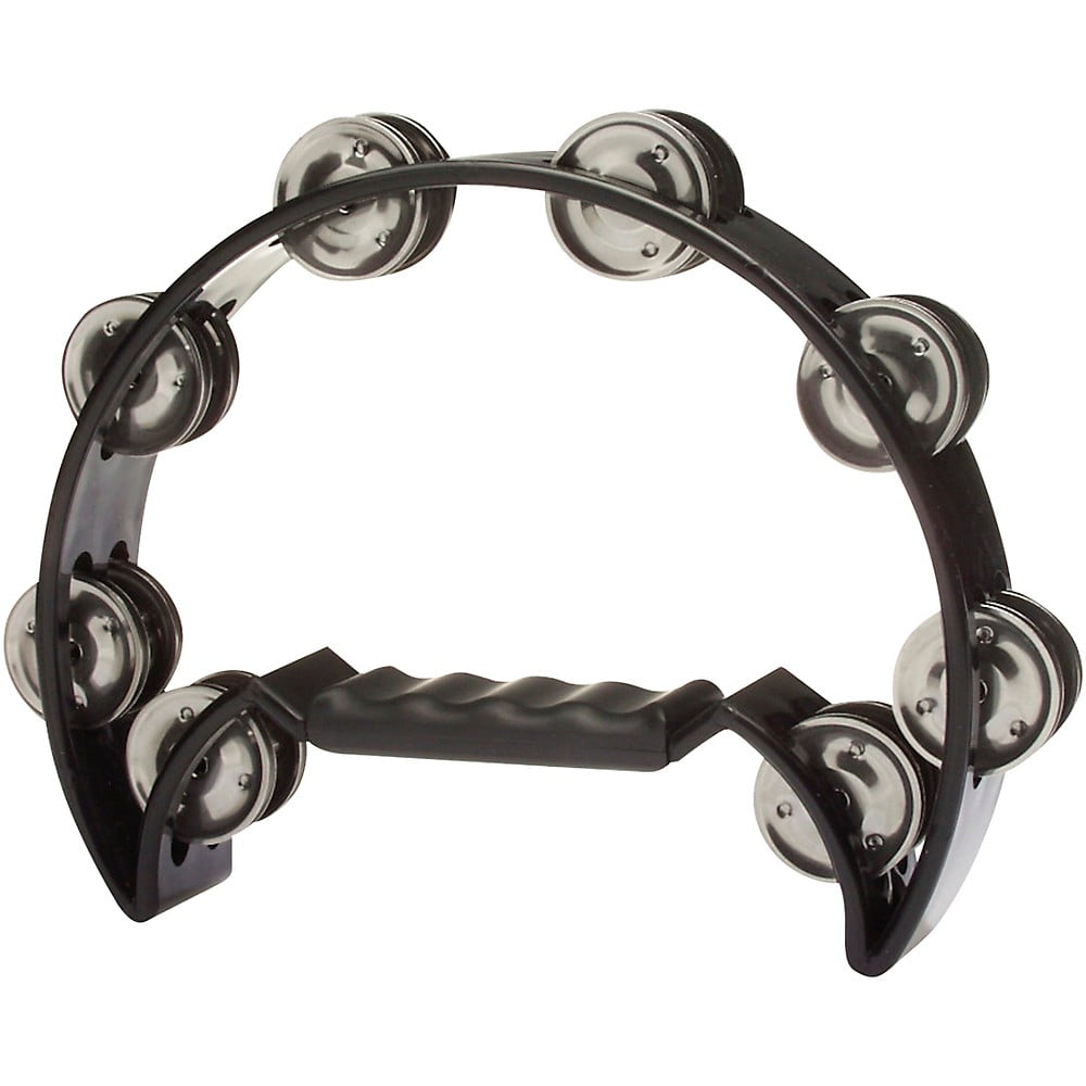 Stagg Double Row Cutaway Tambourine With 16 Jingles Black